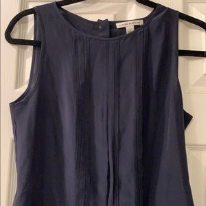 Banana republic navy silk tank